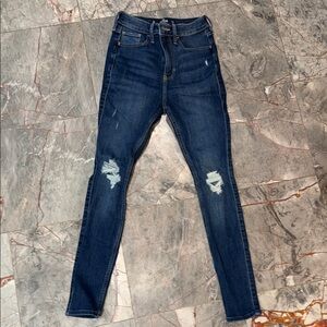 Hollister Kids Dark Blue Distressed Jeans